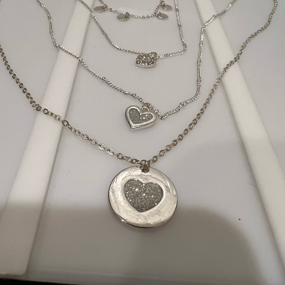 4 Tier Silver Necklace - Picture 2 of 7
